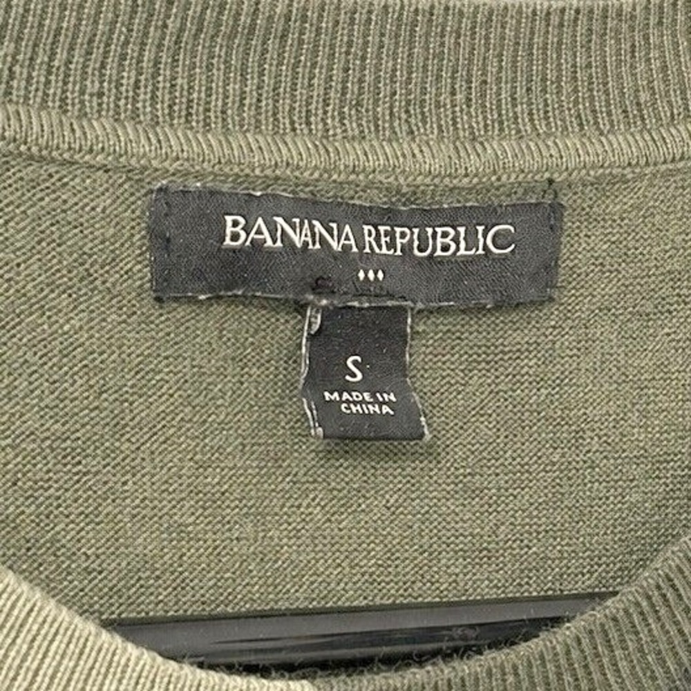 Banana Republic Sweater Womens S Green Camo Crew Neck Cotton Long Sleeve Knit - Picture 4 of 5